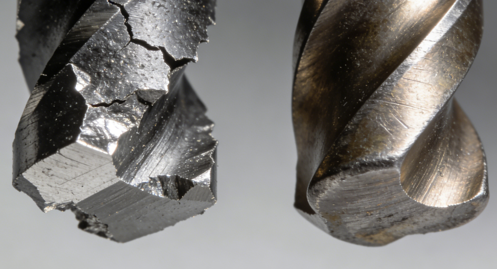 Microscopic view of carbide bit chipping vs cobalt bit wear.png